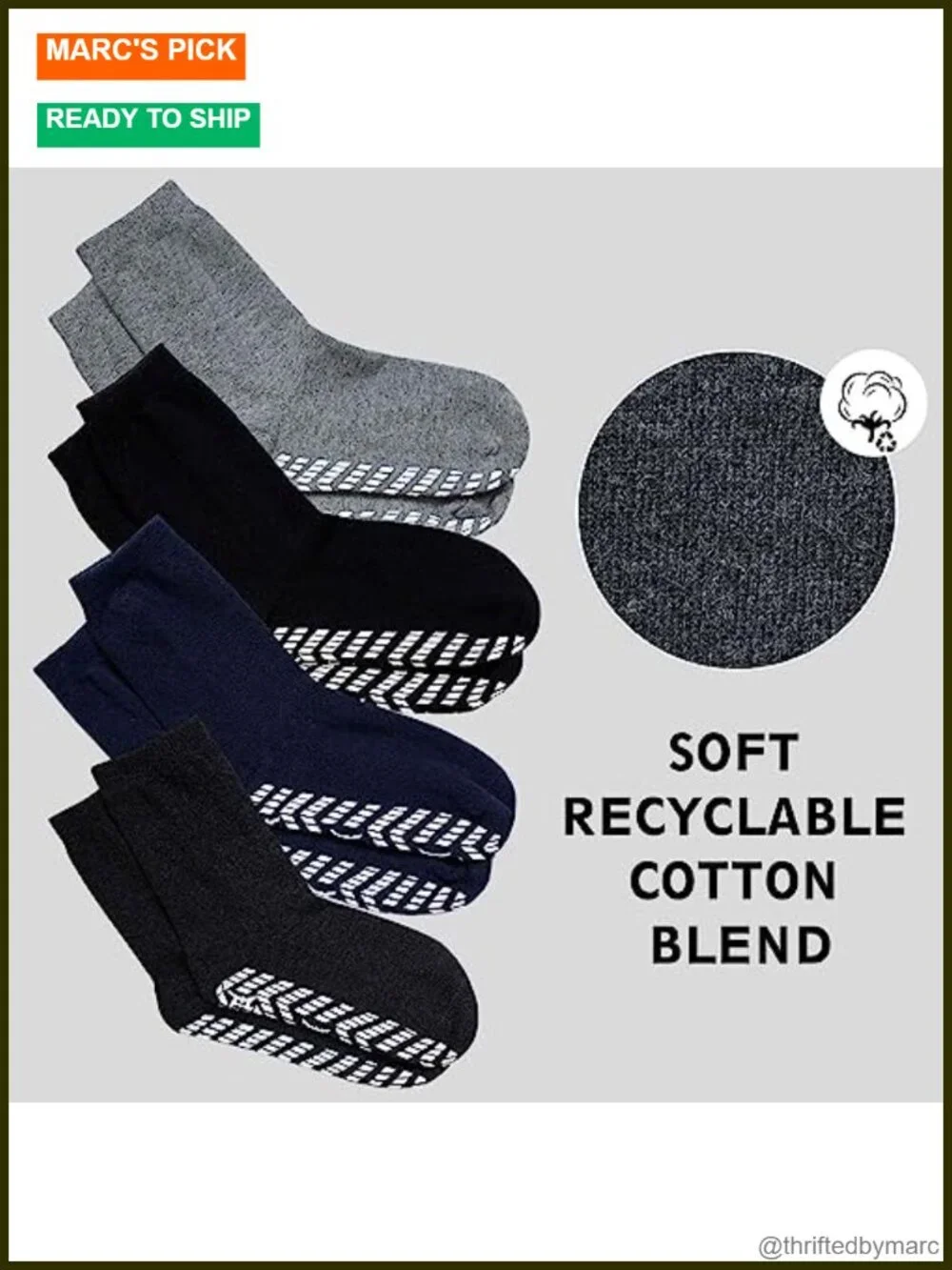Non Slip Grip Socks - Anti Skid Crew Grippy Socks for Yoga Pilates Unisex